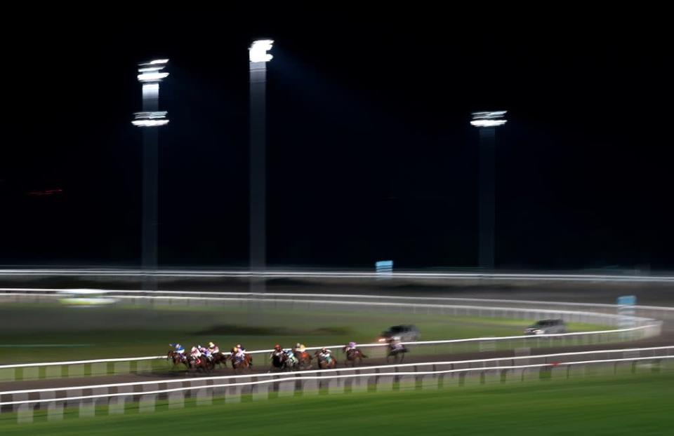 Runners in action on the all-weather at Kempton Park (John Walton/PA) (PA Wire)