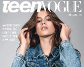 <p>Kaia Gerber a posé plusieurs fois pour <em>Teen Vogue</em>. Dans sa dernière interview pour le magazine, elle a déclaré : <em>« Pour devenir une icône, il faut le mériter. ». </em><strong>A la maison, elle en a un bon exemple.<br>Crédit photo : Instagram Kaia Gerber </strong></p>