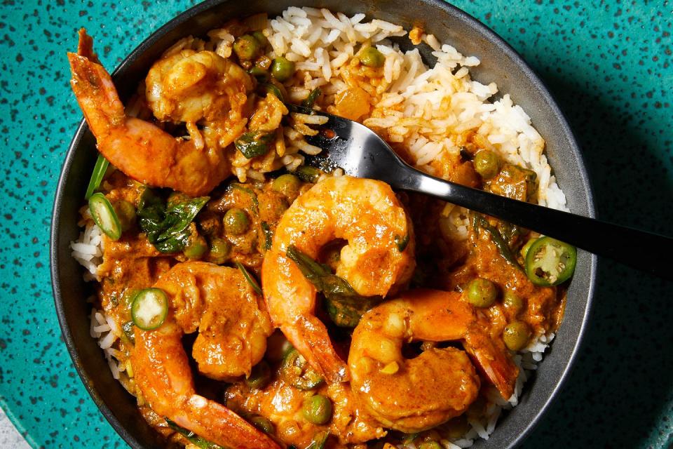 coconut curry shrimp peas