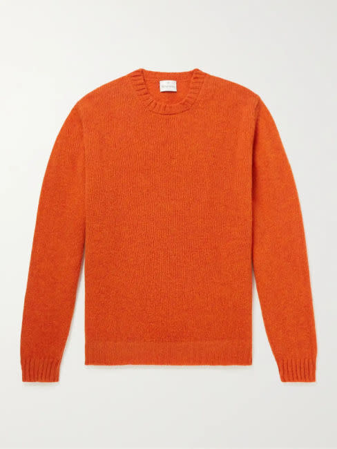 best mens knitwear orange wool jumper