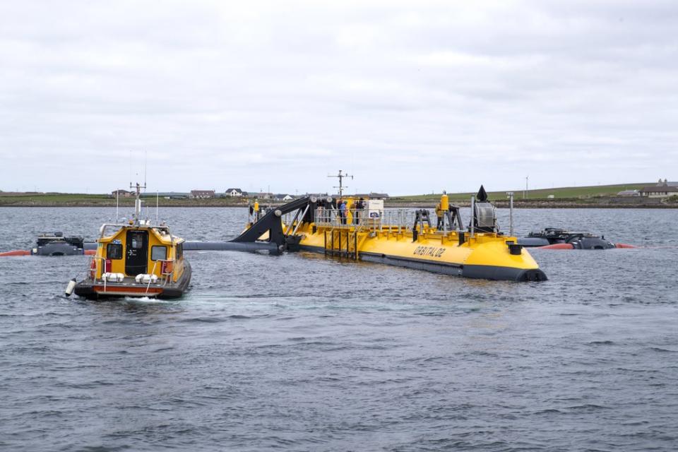 The Orbital tidal energy turbine at the European Marine Energy Centre, Orkney (Jane Barlow/PA) (PA Wire)