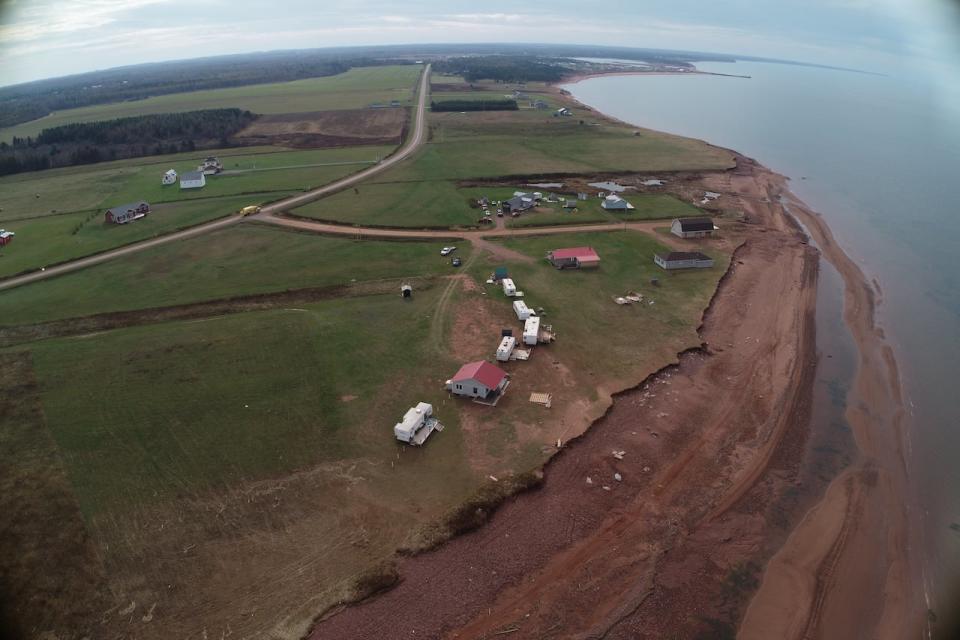 The biggest shoreline loss was reported at Cape Gage Road, which was a new site added last year on the western coast of P.E.I., which had an average loss of seven metres