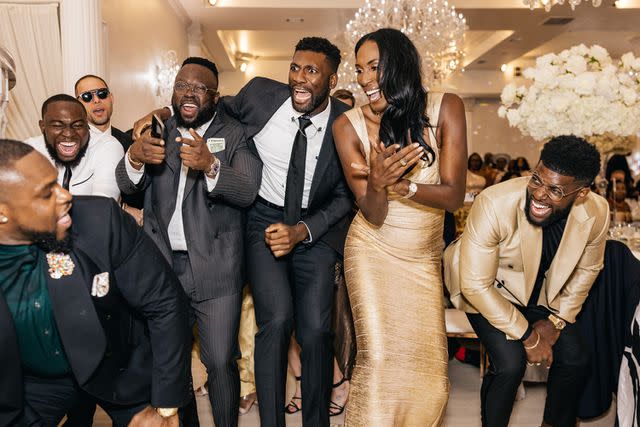 <p>Stanley Babb/StanloPhotography</p> Chiney Ogwumike and friends at her wedding reception