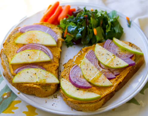 Sweet Potato Hummus Apple Tartine