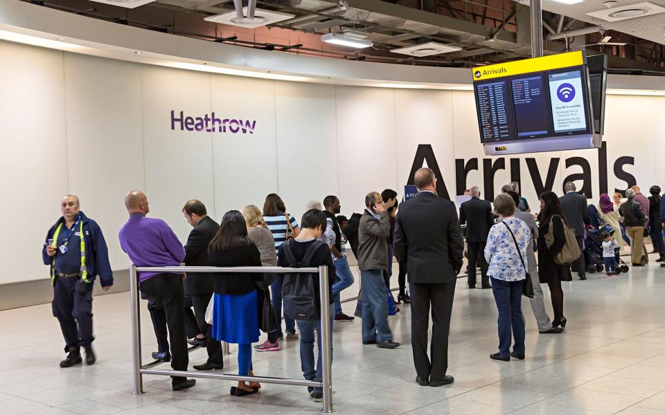 Heathrow airport arrivals hall