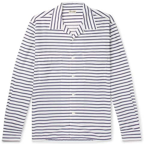 Camoshita Camp-Collar striped cotton and silk-blend shirt - Credit: mrporter.com/mrporter.com