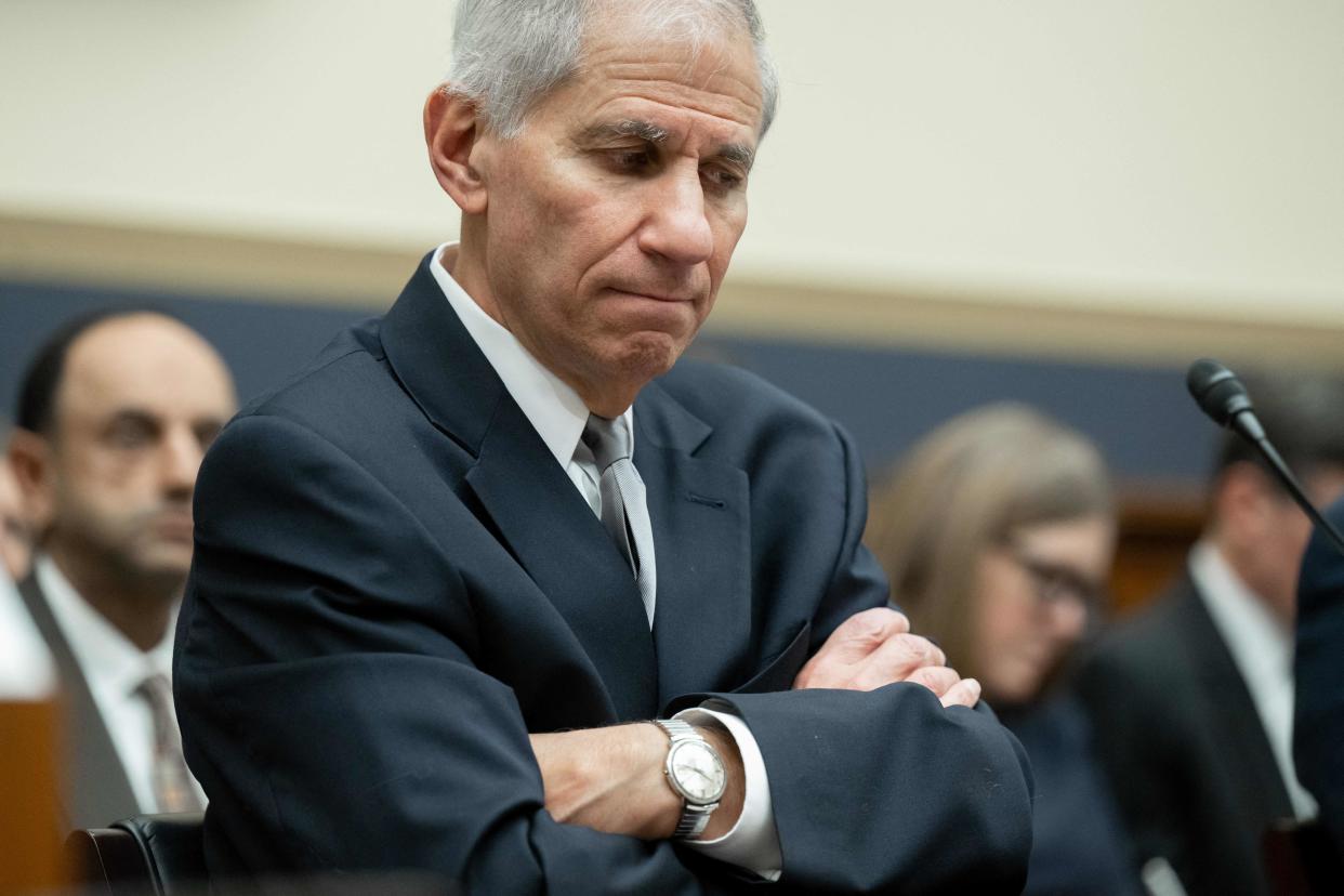 Federal Deposit Insurance Corporation Chairman Martin Gruenberg looks on during a House Committee on Financial Services Hearing about 