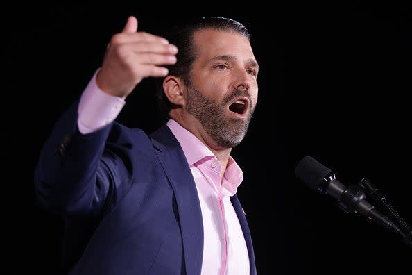 <p>Donald Trump Jr is mocked on Twitter after he claims Joe Biden will be a one-term president</p> (Getty Images)