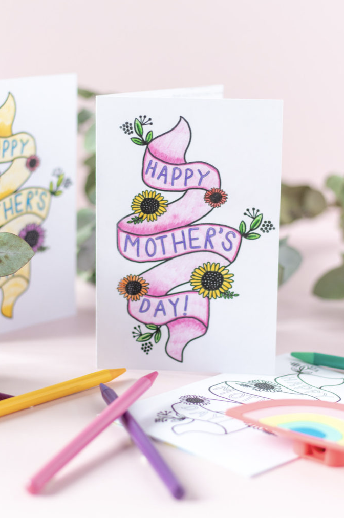 19) Color-Your-Own Mother's Day Card