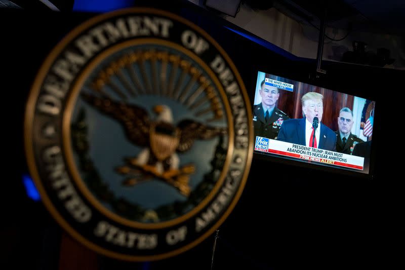 The briefing room at the Pentagon in Arlington, Virginia