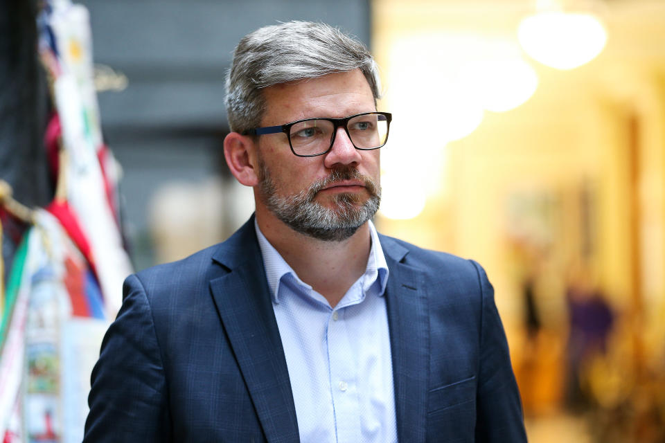 Photo shows sacked Workplace Relations and Safety Minister Iain Lees-Galloway.