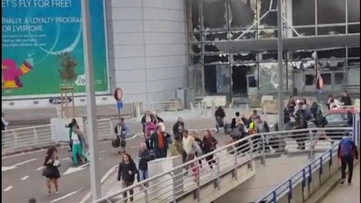 Chaos At Brussels Airport After Blasts