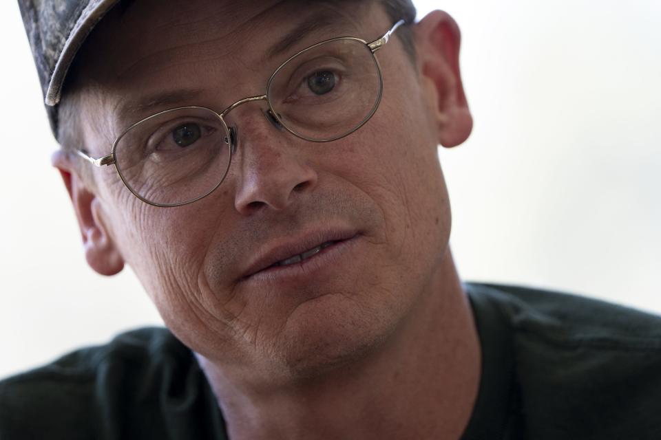 A portrait of Danny Whatley (the Payson Ranger District fire management officer), April 22, 2024, in the Payson Helibase located in Star Valley, Arizona.