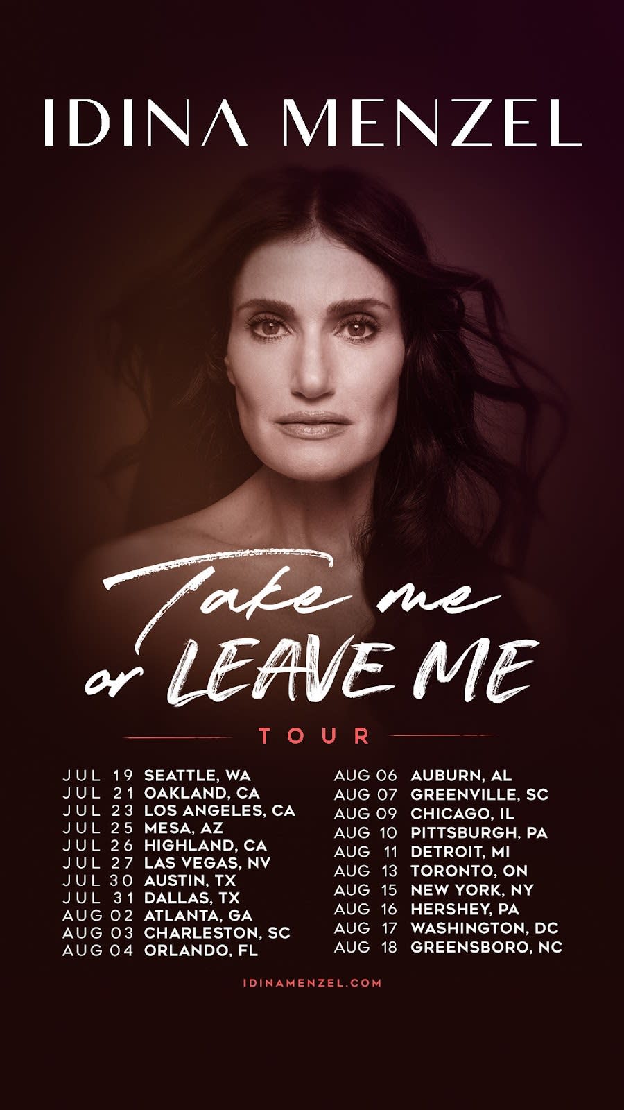 Idina Menzel 2024 tour poster