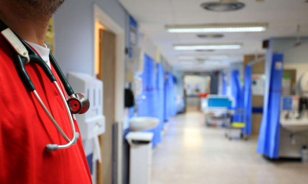 An NHS worker on a ward