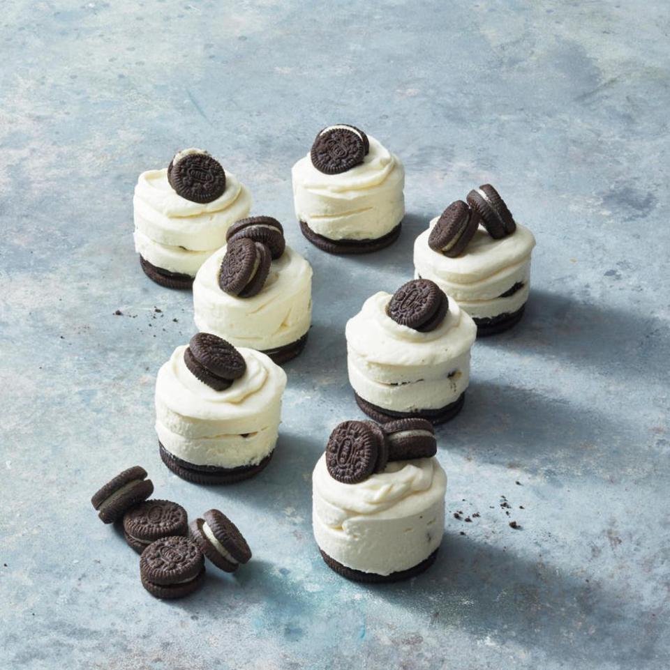 <p>Everything is better in bite form, right? Especially these no-bake, make-ahead treats.</p><p><em><a href="https://www.goodhousekeeping.com/food-recipes/dessert/a28506536/cookie-cheesecake-bites-recipe/" rel="nofollow noopener" target="_blank" data-ylk="slk:Get the recipe Cookie Cheesecake Bites »;elm:context_link;itc:0;sec:content-canvas" class="link ">Get the recipe Cookie Cheesecake Bites »</a></em></p>