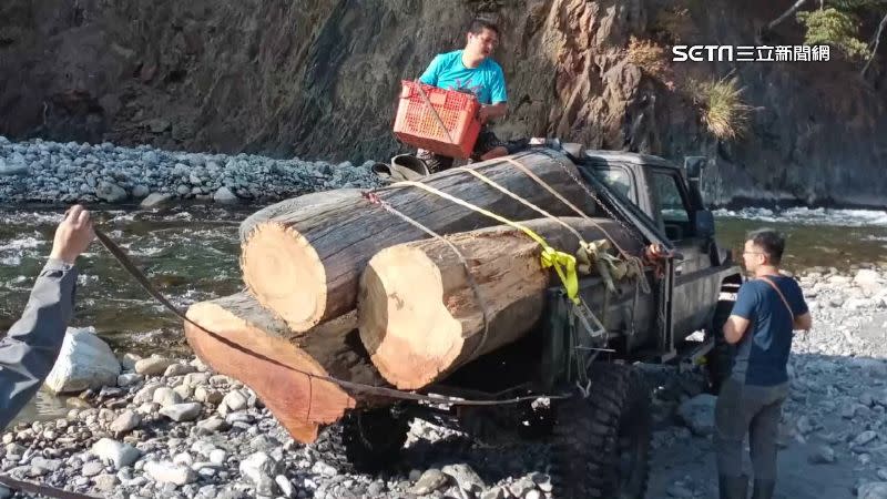 賴姓嫌犯落網被發現盜採貴重肖楠木重達2000多公斤。