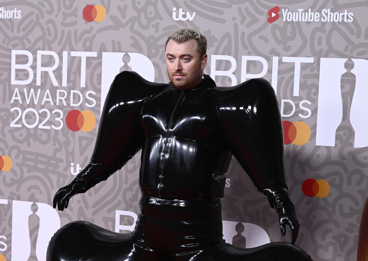 Sam Smith on  The BRIT Awards 2023 red carpet