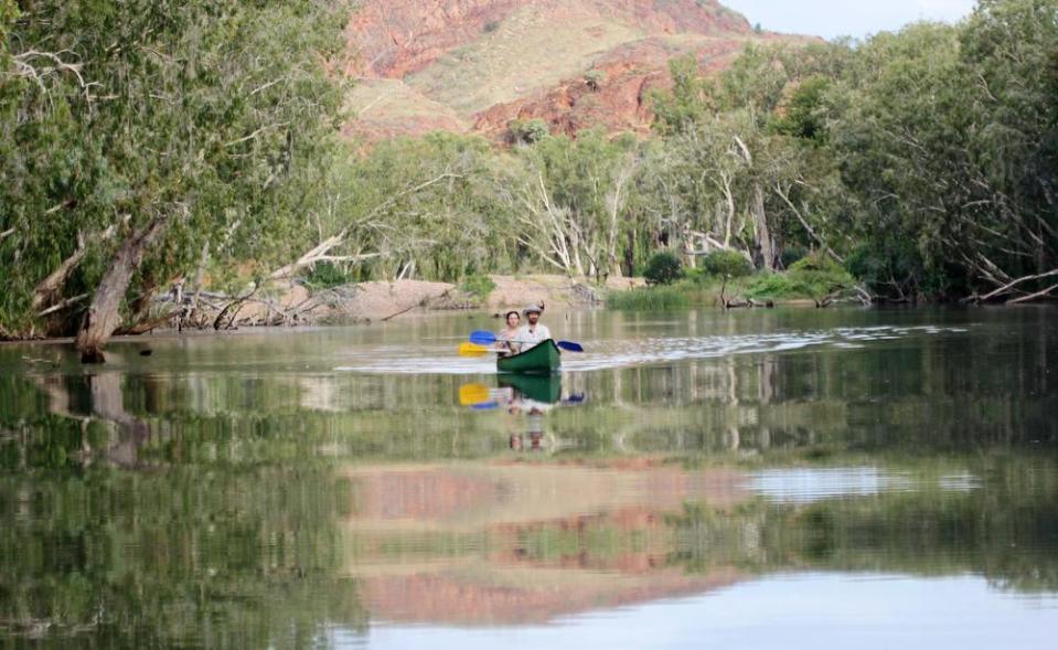 Canoeists cruise along the Ord.