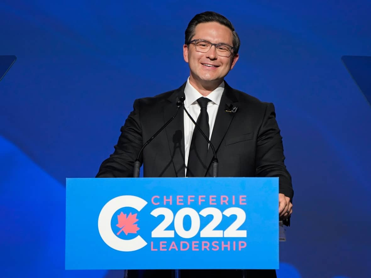 Newly elected Conservative Leader Pierre Poilievre celebrates at the Conservative Party of Canada leadership vote, in Ottawa, Saturday, Sept. 10, 2022. THE CANADIAN PRESS/Adrian Wyld (Adrian Wyld/The Canadian Press - image credit)