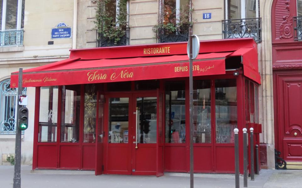 Terra Nera is the restaurant used as the set of Les Deux Compères, where Emily’s love interest Gabriel (Lucas Bravo) works