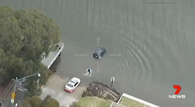 PolAir vision shows the dramatic rescue. Source: 7 News