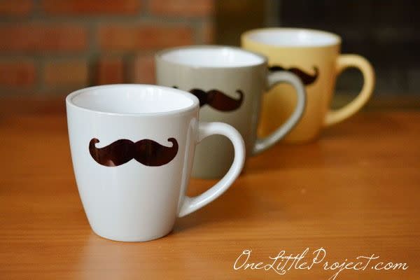 diy fathers day gifts mustache mug