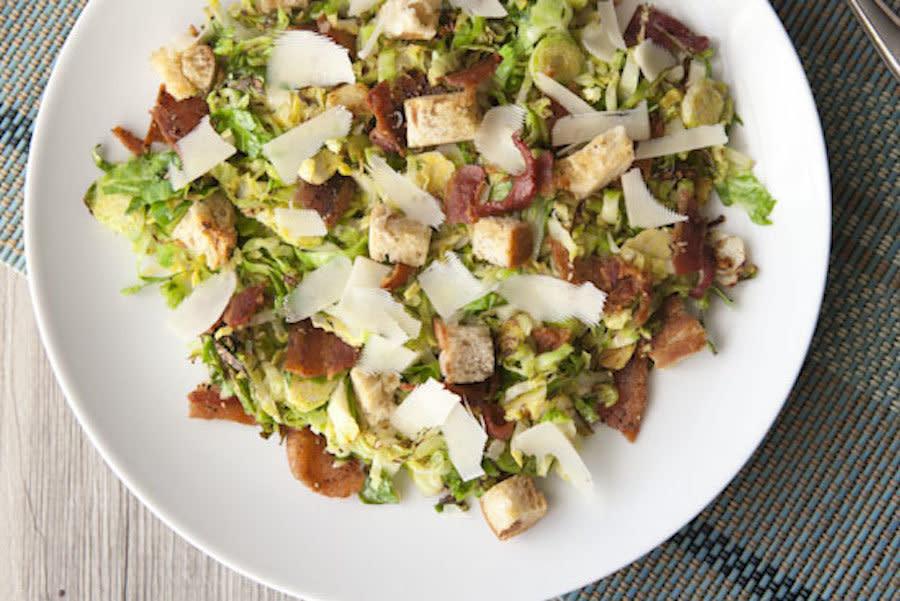 <strong>Get the <a href="http://www.macheesmo.com/2014/03/brussels-sprouts-caesar-salad/" target="_hplink">Brussels Sprouts Caesar Salad recipe</a> by Macheesmo</strong>