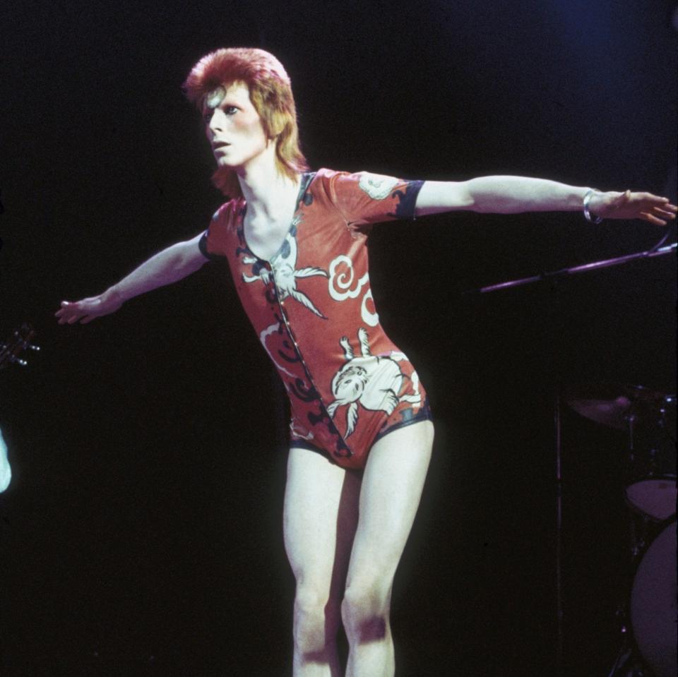 David Bowie performing at Hammersmith Odeon, 1973 - Getty