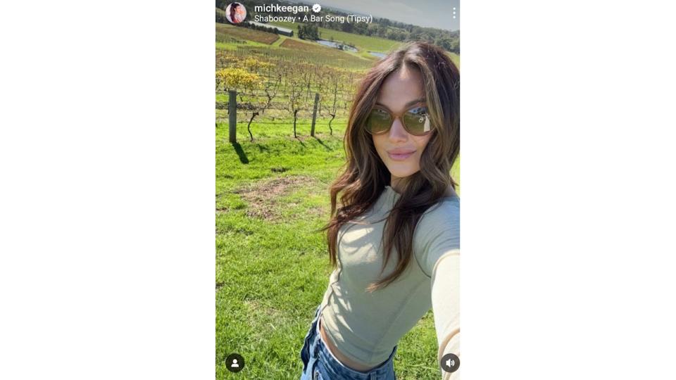 woman taking selfie on vineyard