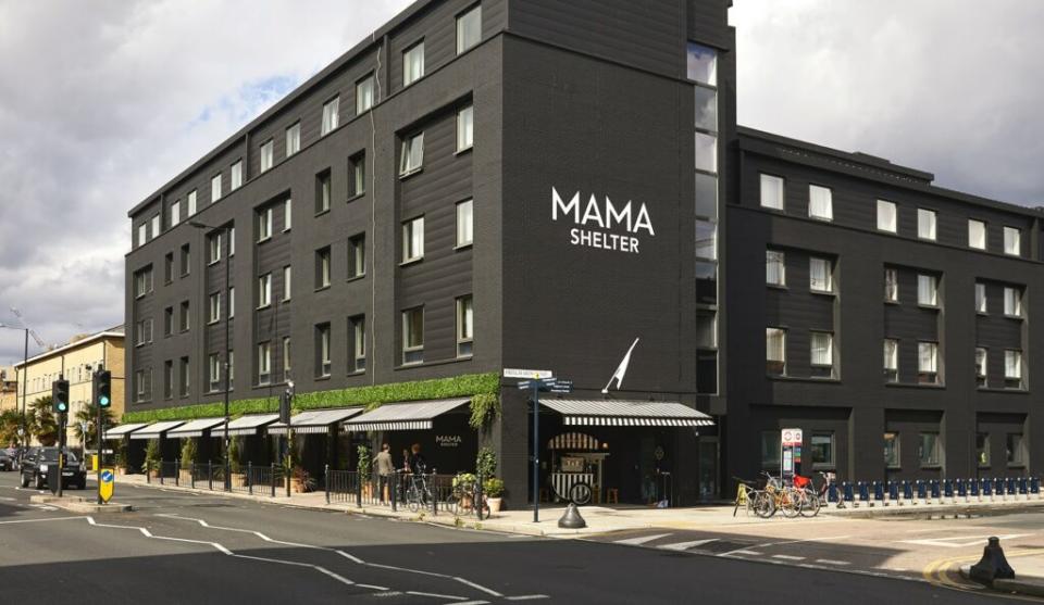 Mama Shelter London Shoreditch’s muted black and white exterior (Image: Provided)