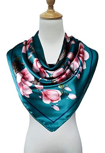 5) Floral Silk Satin Scarf