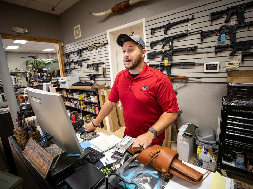 Gabriel Pollack, owner of Rapture Guns and Knives in North Lakeland, talks about his brother and sister, Olivia and Jonathan Pollock, who are facing federal charges in the Jan. 6 riot at the U.S. Capitol. Olivia was arrested June 30. Jonathan has not been located and arrested yet, according to authorities.