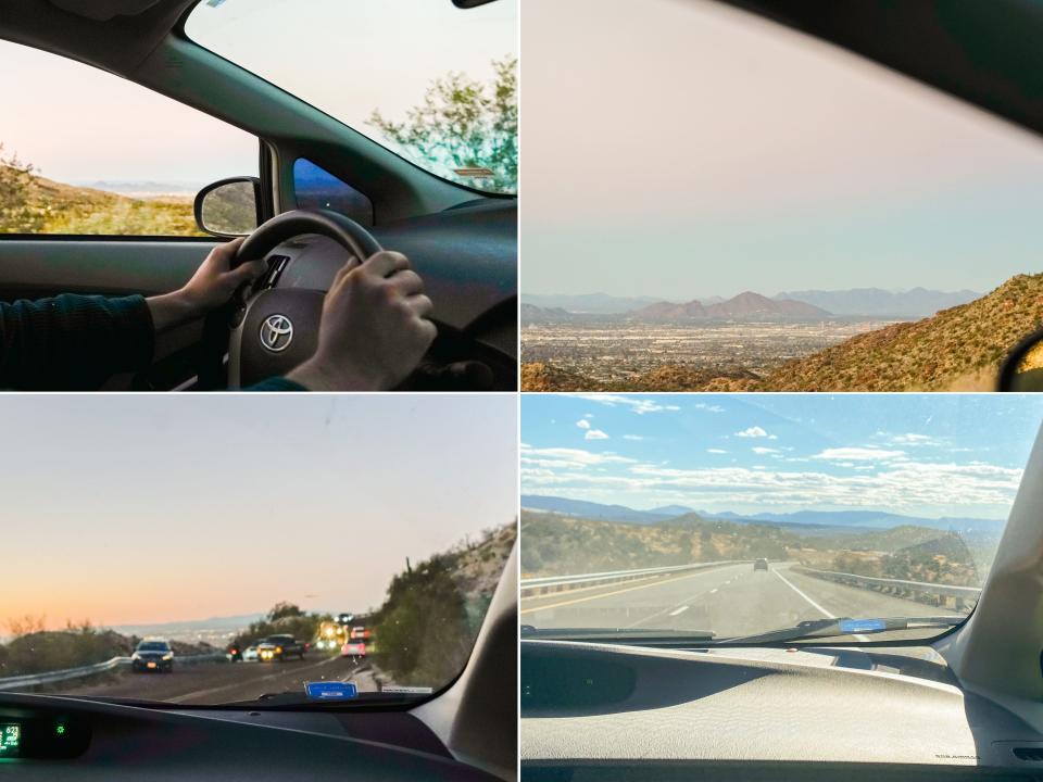 Four views of scenic drives in Phoenix