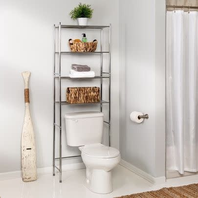 An over-the-toilet storage unit so you can finally have enough space for those half-full bottles of shampoo