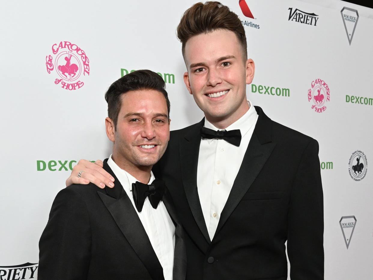 Josh Flagg and Andrew Beyer attend the 2022 Carousel of Hope Ball at The Beverly Hilton on October 08, 2022 in Beverly Hills, California