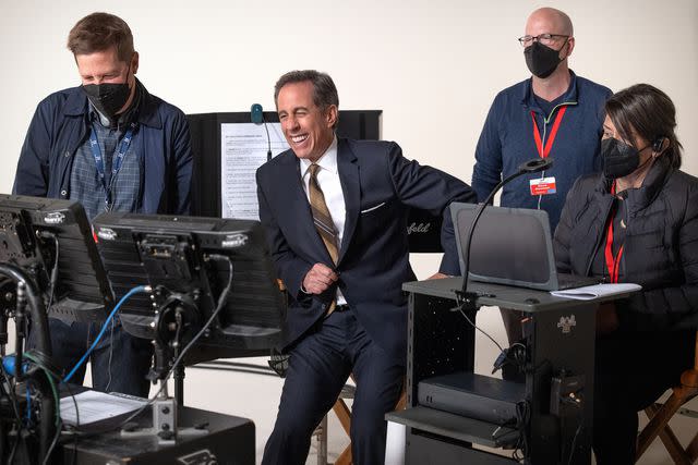 <p>John P. Johnson / Netflix</p> Jerry Seinfeld directing 'Unfrosted'