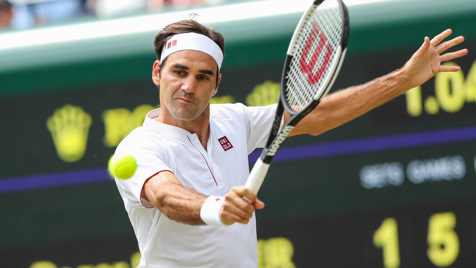 Mandatory Credit: Photo by Juergen Hasenkopf/REX/Shutterstock (9757478dq)Roger Federer (SUI)Wimbledon Tennis Championships, Day 9, The All England Lawn Tennis and Croquet Club, London, UK - 11 Jul 2018.