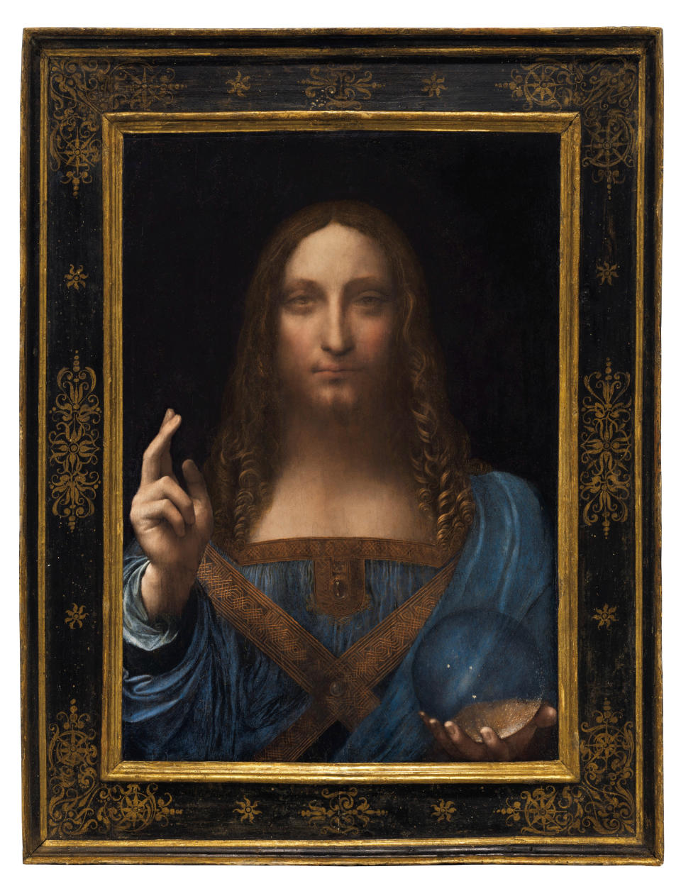 "Salvator Mundi," an ethereal portrait of Jesus Christ which dates to about 1500, is the last privately owned Leonardo da Vinci painting, on display for the media at Christie's auction in New York, NY. (Photo: Handout . / Reuters)