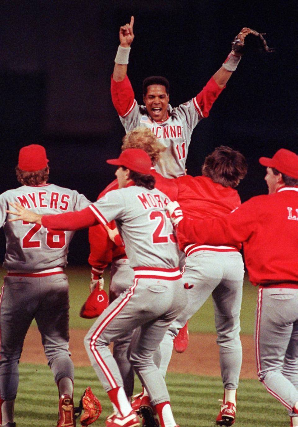 Barry Larkin and the 1990 World Series champion Cincinnati Reds