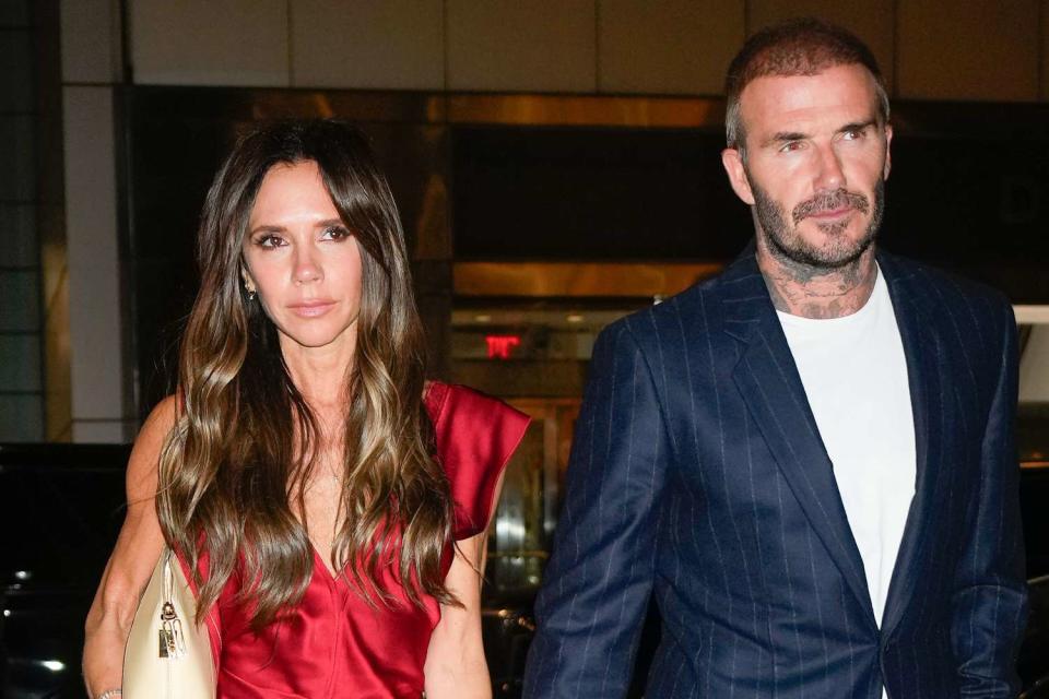 <p>TheImageDirect</p> Victoria Beckham and David Beckham step out for dinner in New York City on Oct. 12, 2023