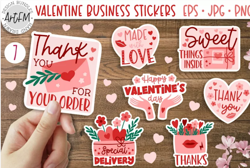 Printable Valentine's Day Love Sticker Bundle