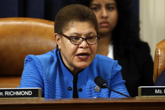 Karen Bass votes to approve the second article of impeachment against Donald Trump on 13 December, 2019