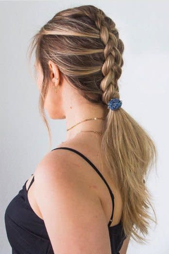 French-Braided Low Ponytail