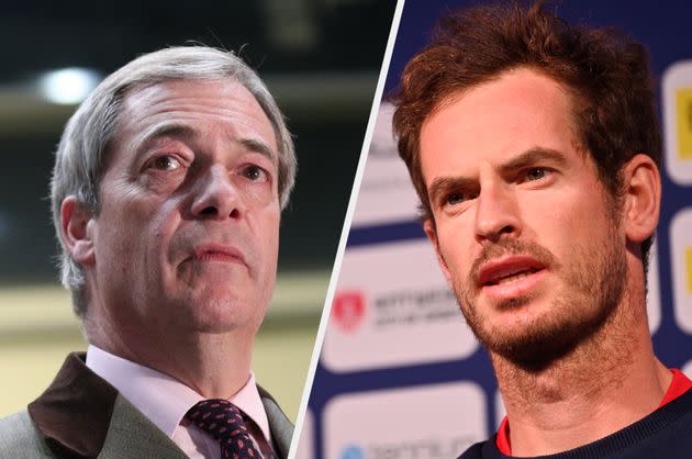 Brexiteer Nigel Farage and UK tennis player Andy Murray (Photo: Getty/PA)