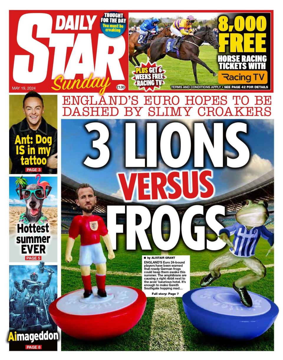 Daily Star on Sunday: Three lions versus frogs