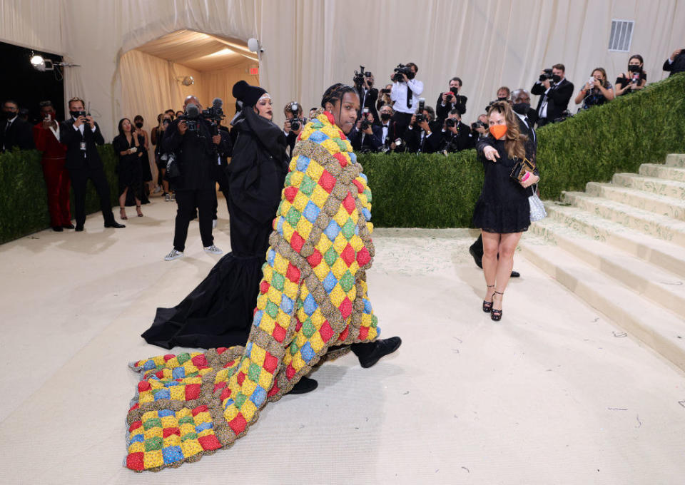 Rihanna and A$AP Rocky attend the 2021 Met Gala Celebrating in America: A Lexicon of Fashion