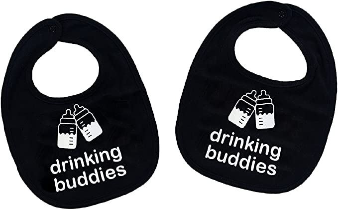 drinking buddies twin bibs