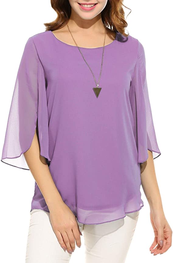 Oyamiki Women's Chiffon Top. Image via Amazon.