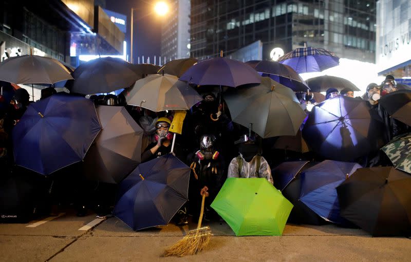 Protesters march for human rights in Hong Kong